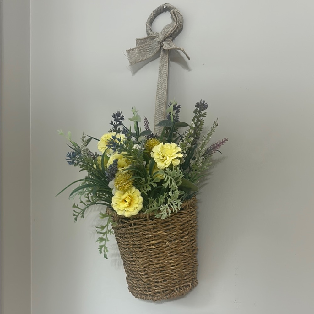 Artificial flower hanging basket
